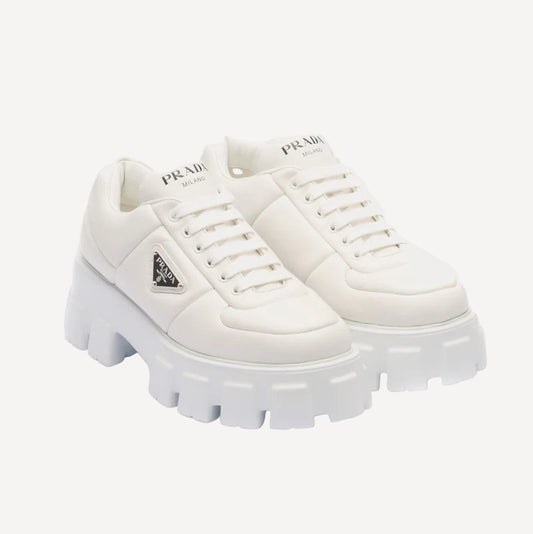 Prada White Chunky Sneakers Logo