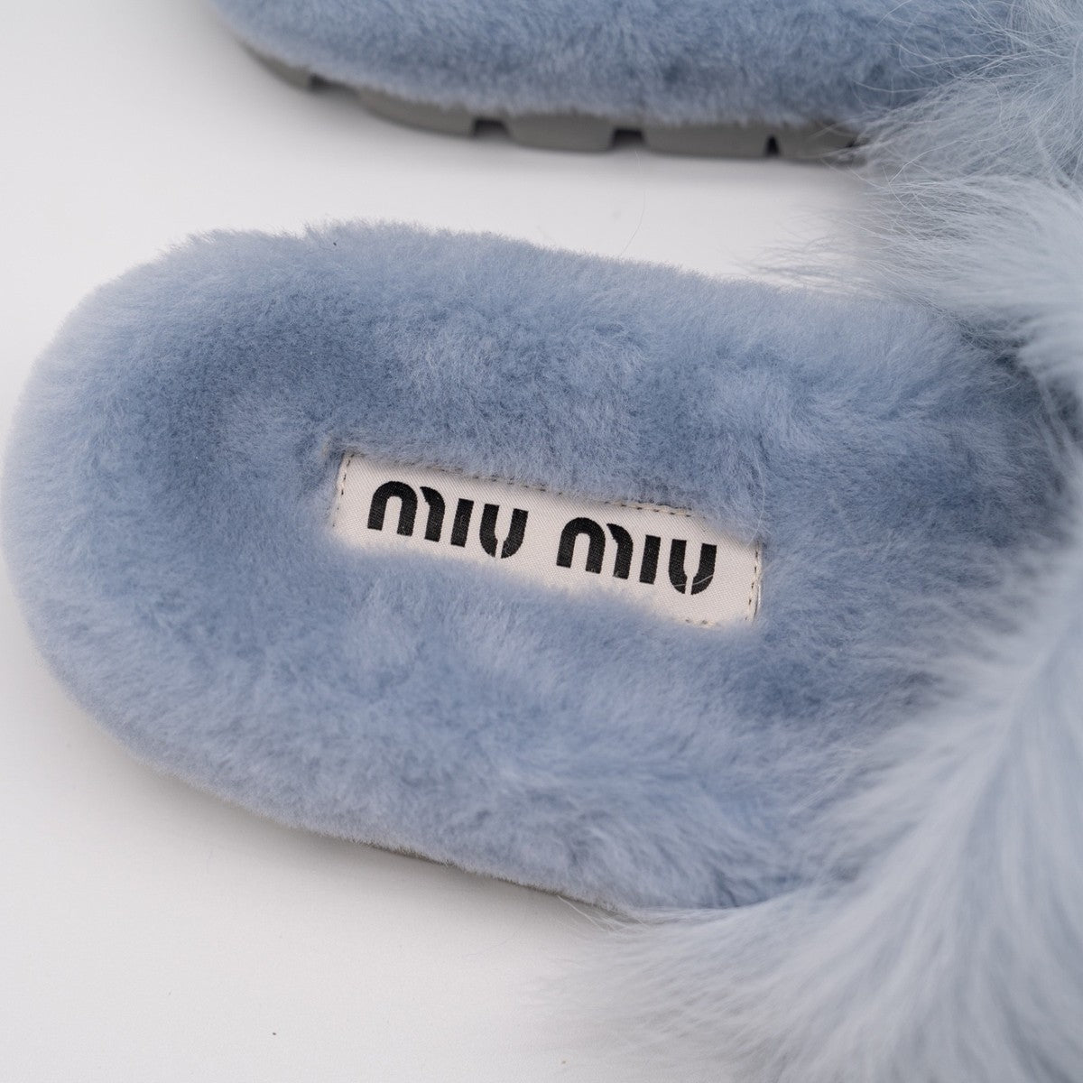 Miu Miu Furry Blue Slide
